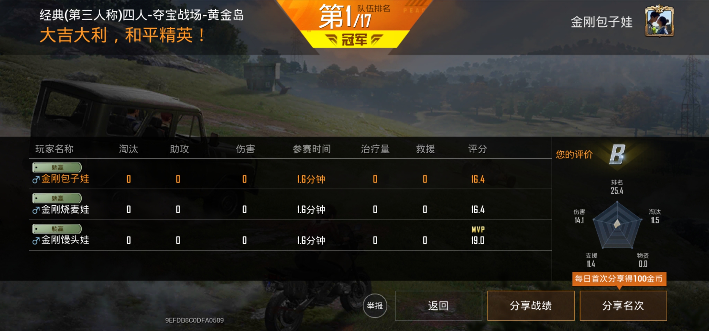 我不信还有比我更快吃鸡的:p