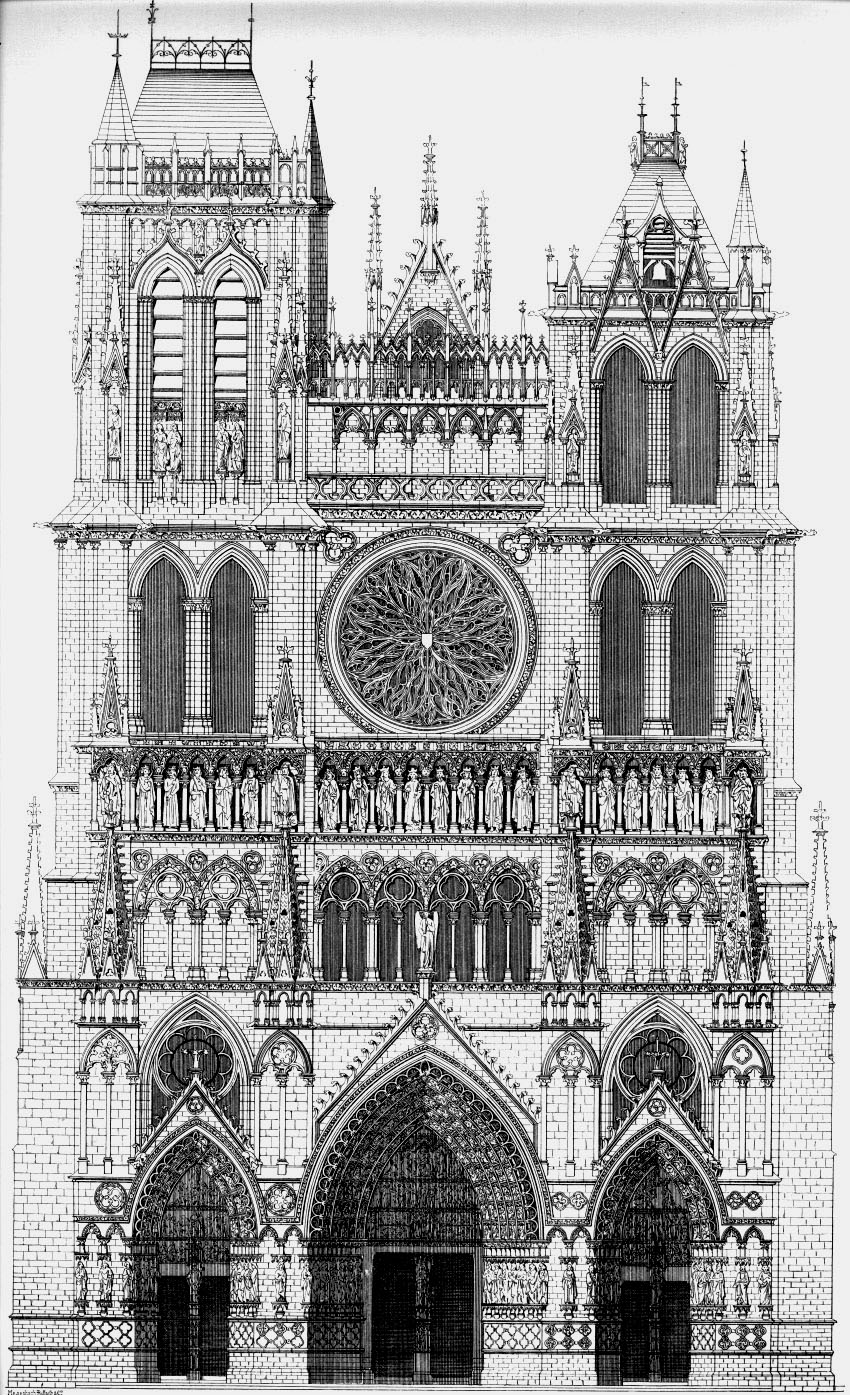 亚眠大教堂手绘图片