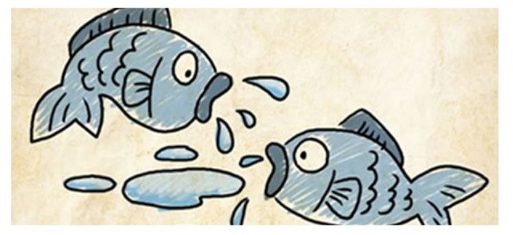 相濡以沫 原文出自《庄子·大宗师》,是说在困境中,鱼为了生存,互相用