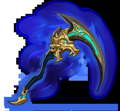 颜良专属装备  不明材料制成的巨镰,重达数百斤,颜良却能在乱军之中