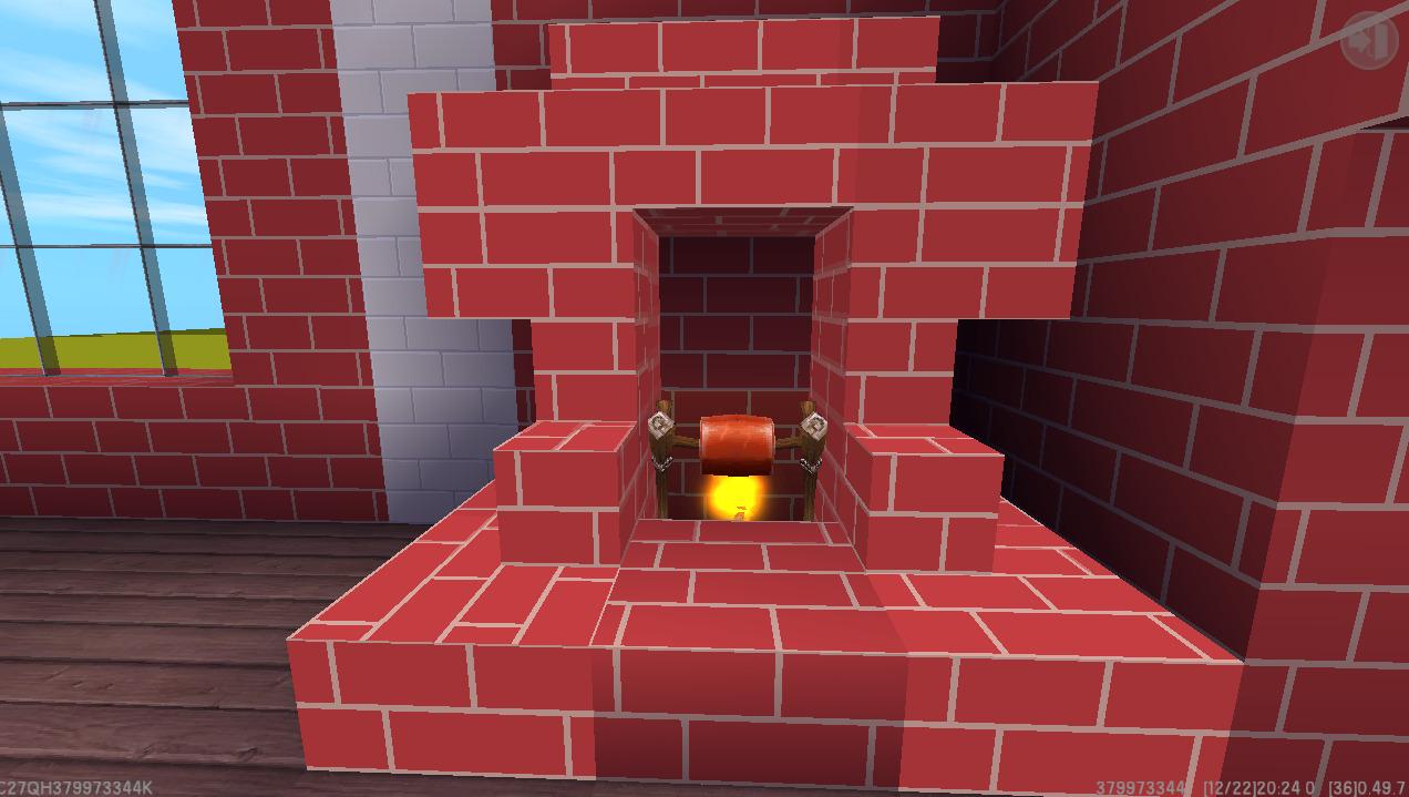 接下来装饰另一个房间     刚进门的地方弄上壁炉,心里暖呼呼的